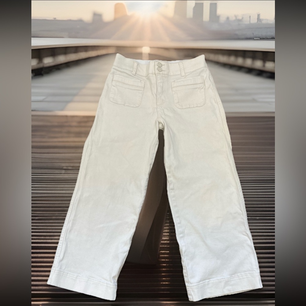 Democracy Cream Wide Leg Cropped Jeans Womens Size 4~ 97% Cotton/3% Spandex